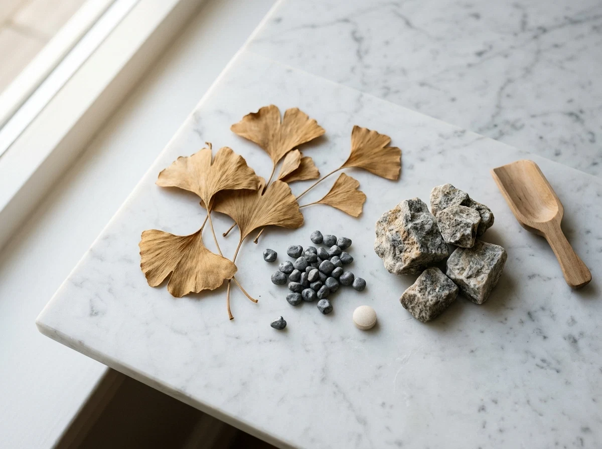 Ginkgo biloba, zink, magnesium och B-vitaminer - naturliga ingredienser i kosttillskott för öronhälsa